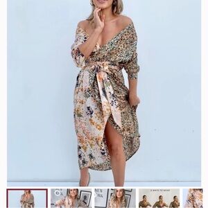 Never Fully Dressed Bloom Spliced Print Dress